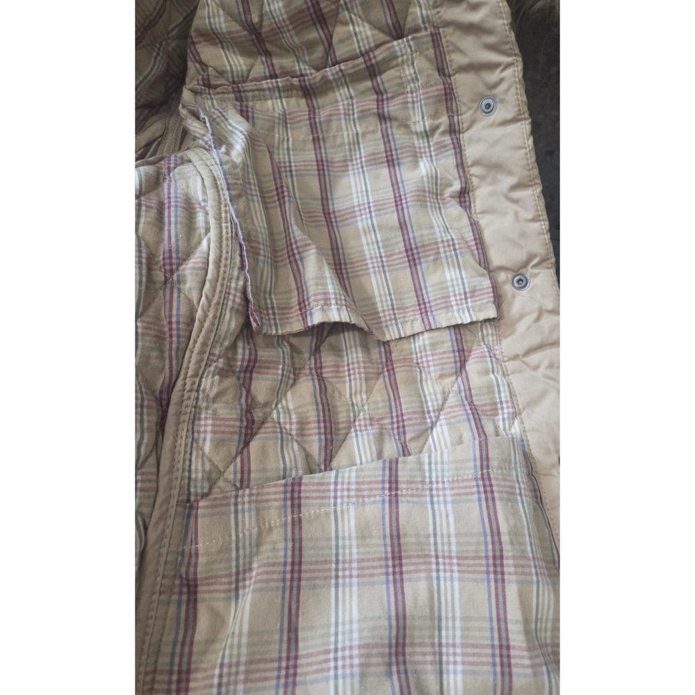 Carhartt For Women Quilted Jacket Beige Tan L Large Snap Front Plaid Lined... - Picture 8 of 12